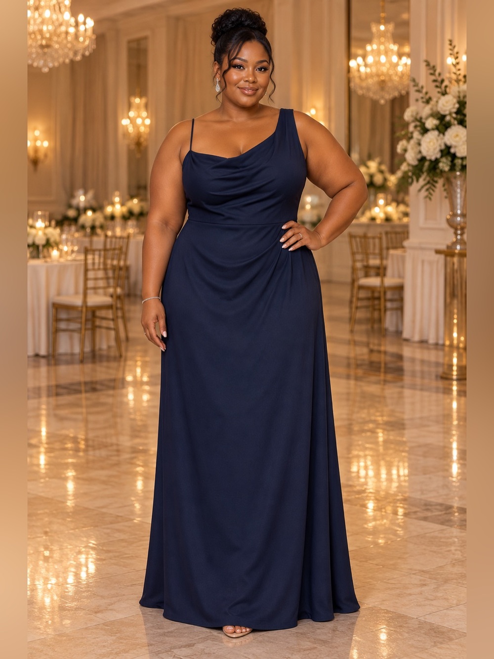 Hayley Paige Occasions 52015 Indigo Formal Gown Size 26 NWT